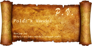 Polák Vendel névjegykártya
